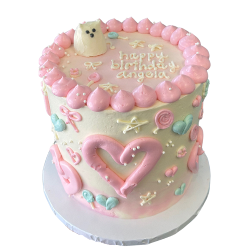 Cute Kitty Hearts and Charms Cake