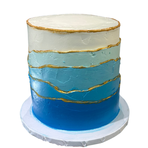 Gold Wave Ombre Cake