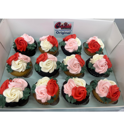 Rose Flower Bouquet Cupcakes